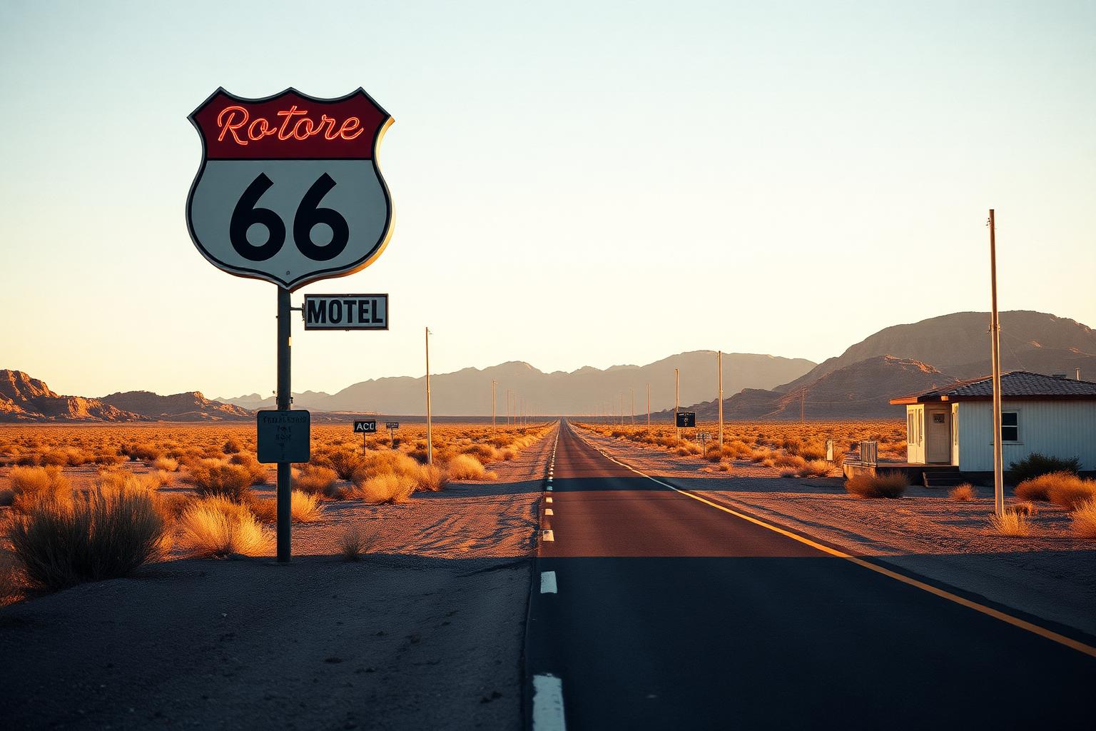 Offene Straße durch die USA auf einem klassischen Roadtrip