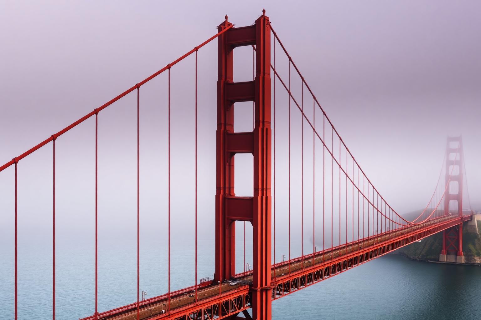 Golden Gate Bridge in San Francisco im Morgennebel