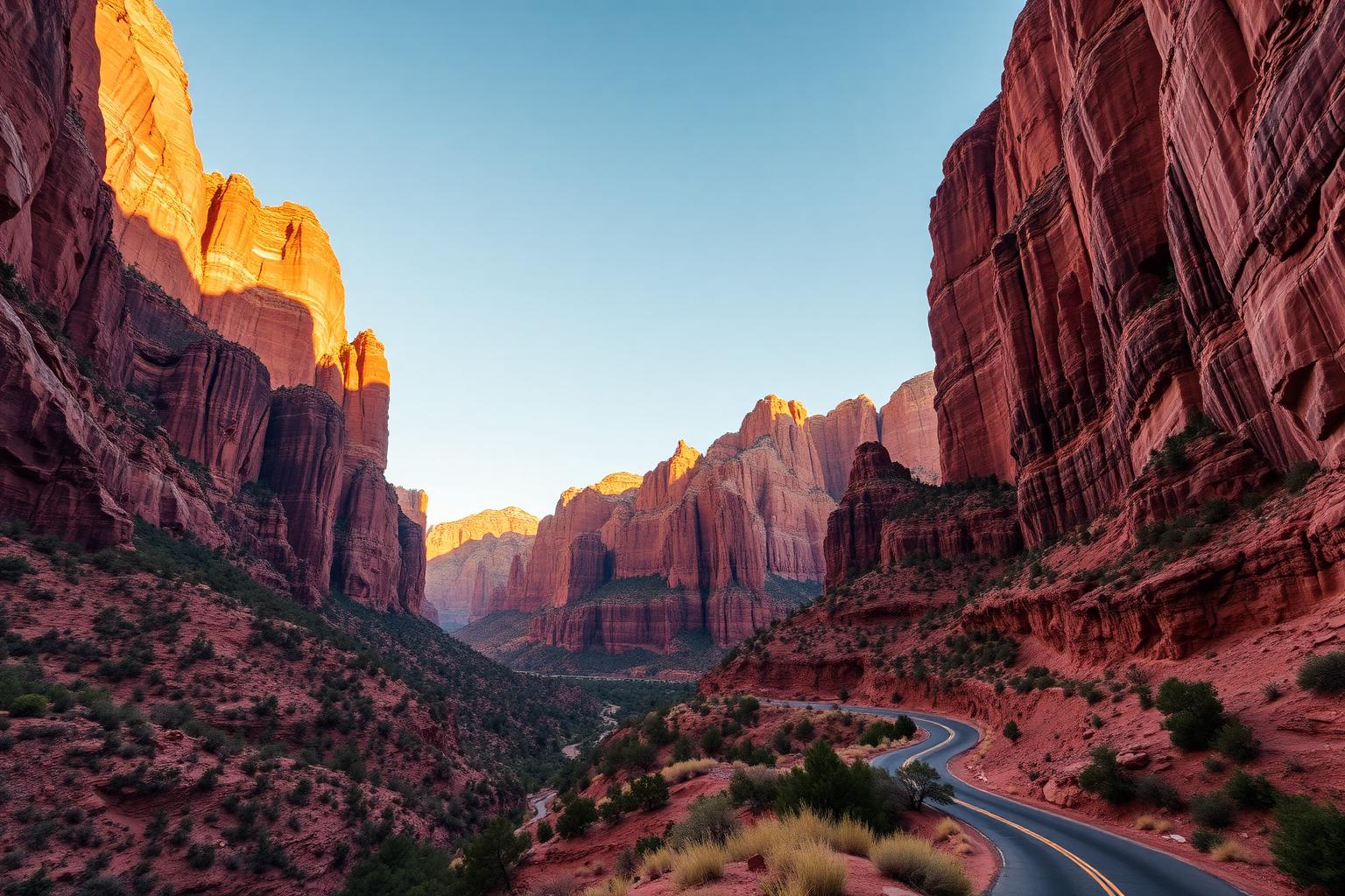 Rote Felswände im Zion Nationalpark auf einer Naturreise